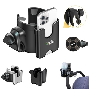 2-in-1 Strollers Storage Rack Cup Holder with Mobile Phone Case